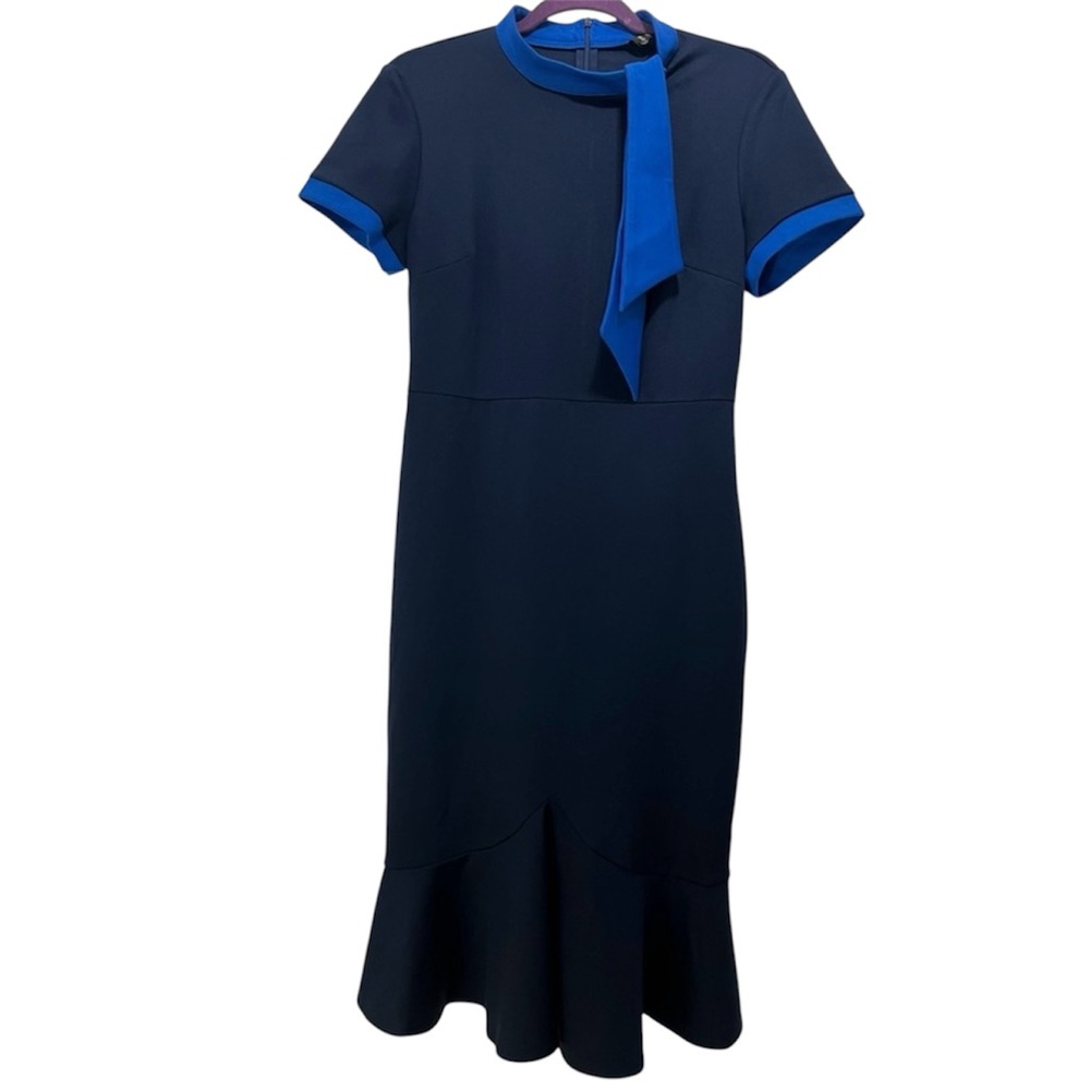 New VF Show Contrast Navy Short Sleeve Dress